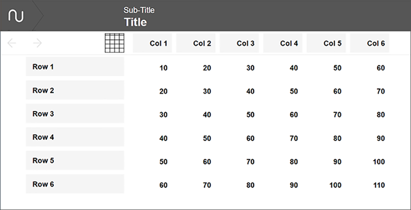 Numerable layout with titles